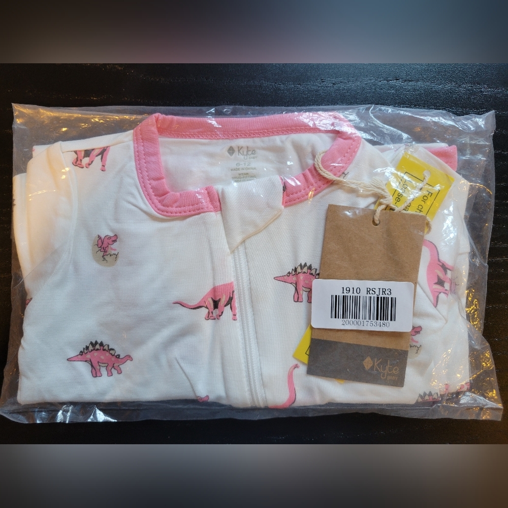Kyte Baby Rose Jurassic Zipper Romper 6-12m